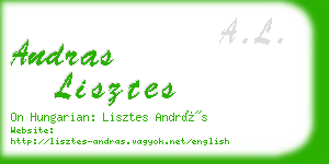 andras lisztes business card